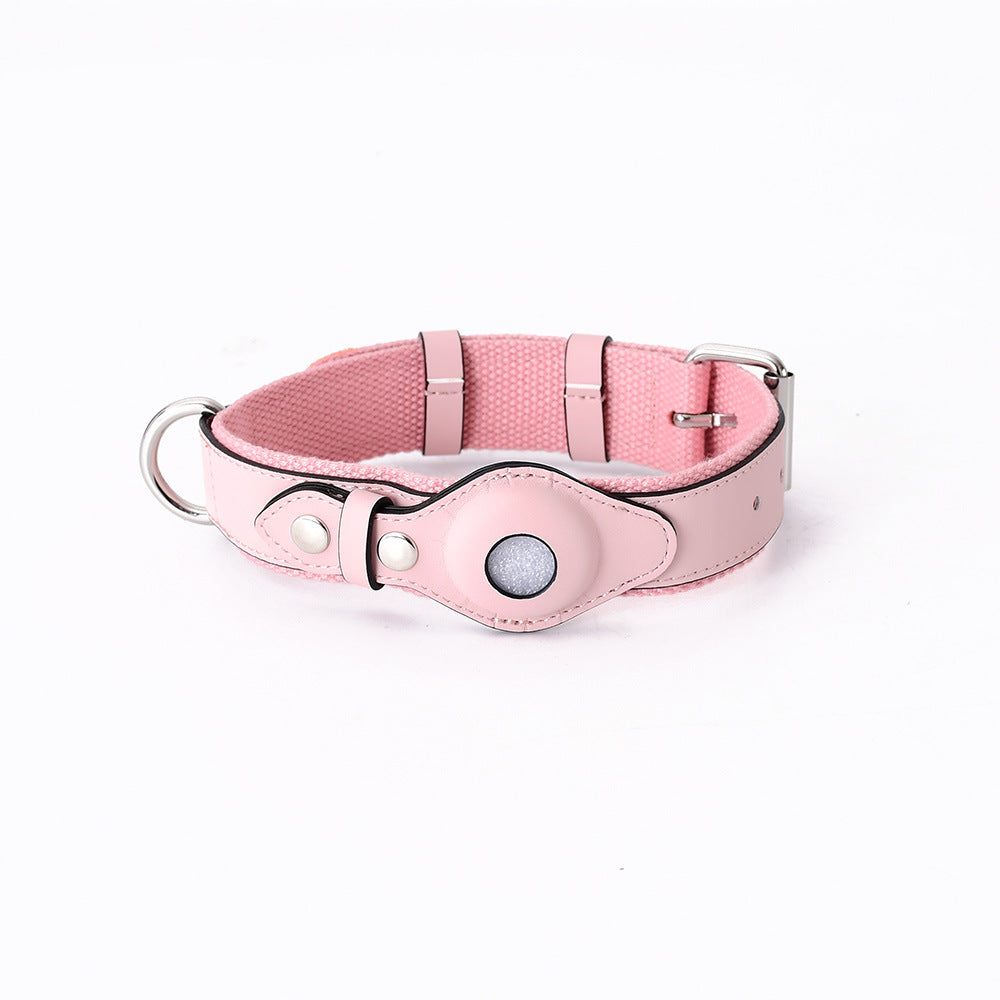 Exquisite Leather Collar with Airtag Pet Tracker Protective Cover