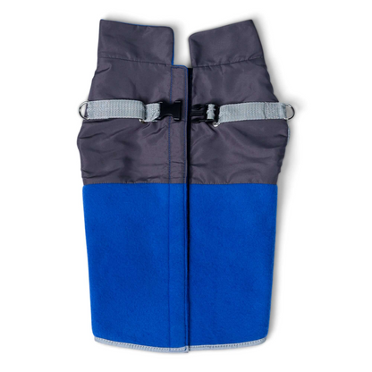 2-in-1 Thermal Dog Fleece Jacket with Integrated Harness - Royal Blue | Keep Your Dog Warm and Stylish