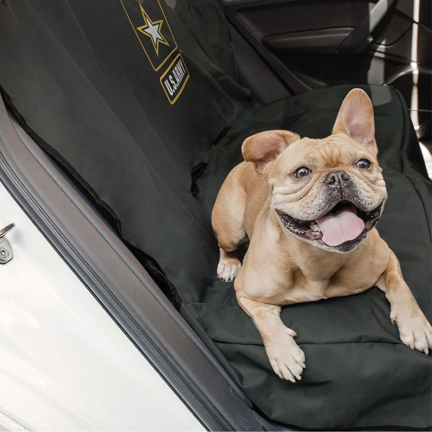 Funda para mascotas para asiento de banco de automóvil del Ejército de EE. UU. en camuflaje oscuro